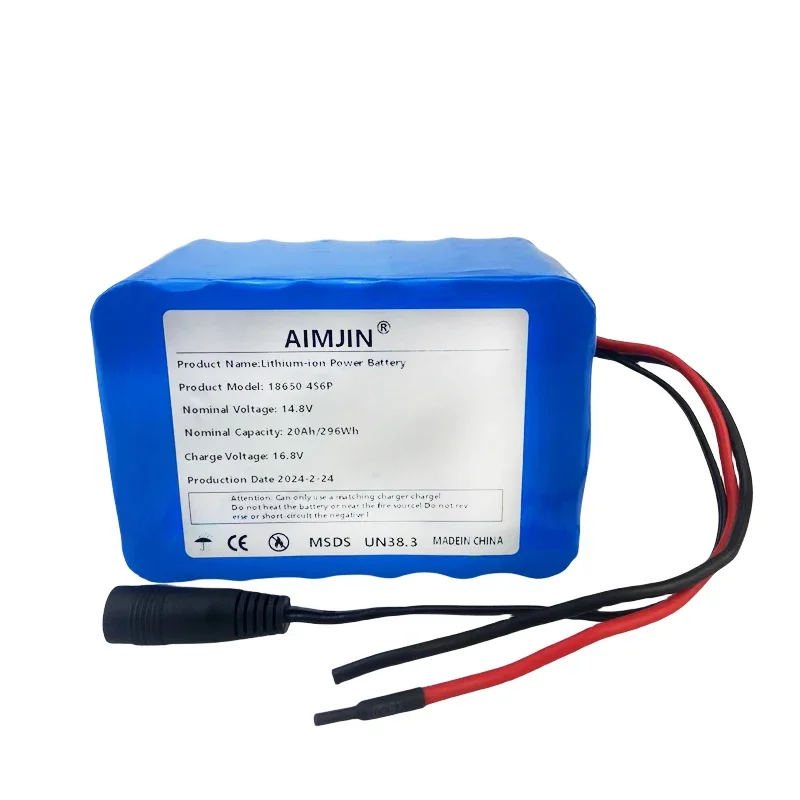 14.8V 20Ah 18650 Lithium Battery Pack 4S6P 16.8V LED Night Fishing Light Heater Miner's Light Amplifier Battery