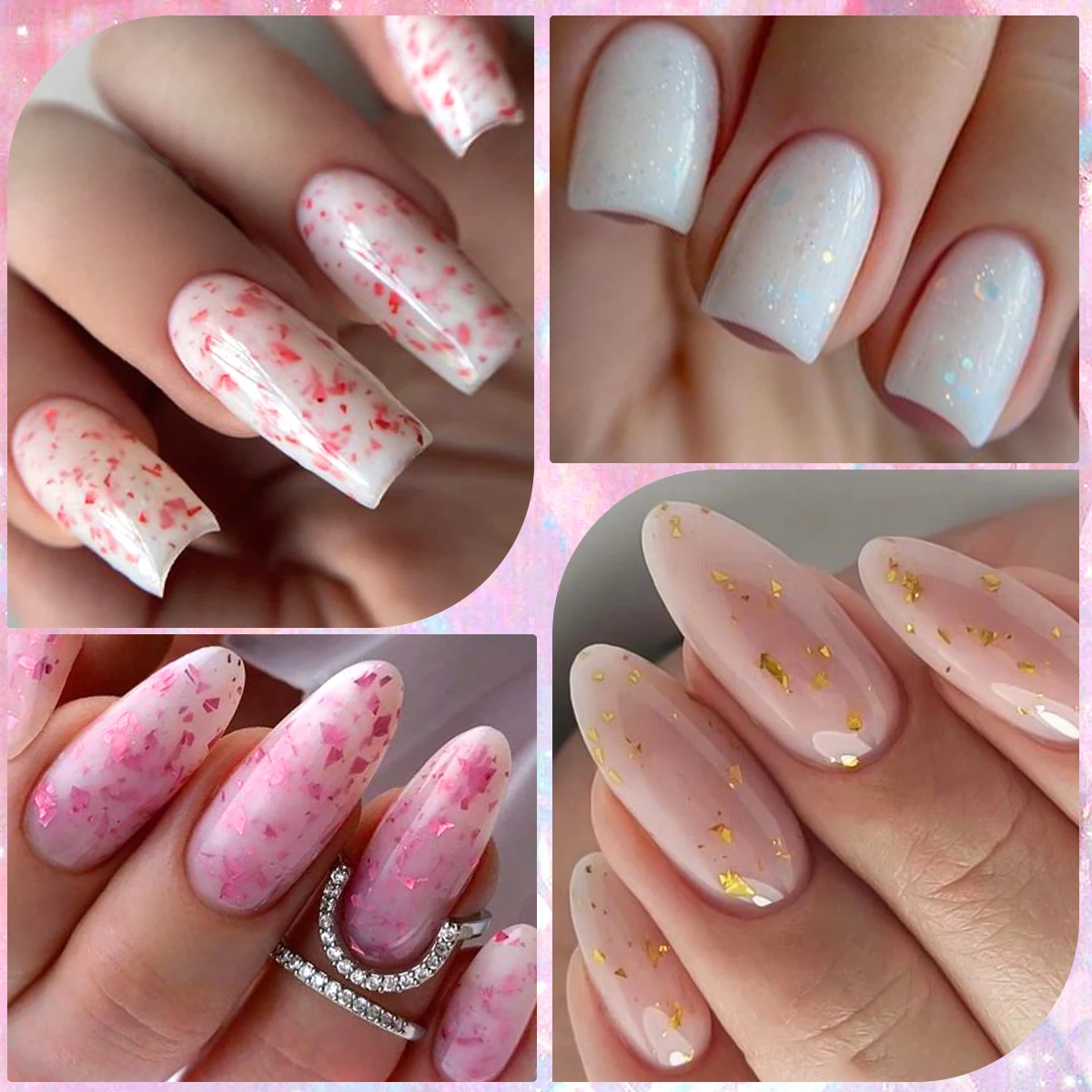 Vernis à ongles Gel à Extension rapide, 6 couleurs, paillettes, feuilles d'or rose, effet Vernis, Semi-Permanent, UV LED, Gel dur pour Nail Art, 7ml