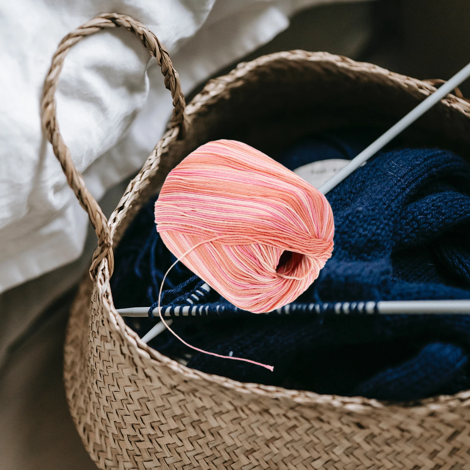 

Cotton Cord Crochet Yarn Soft Thick Multicolor Gradient Durable DIY Hand Knitting Craft Yarn Crochet Cotton Line