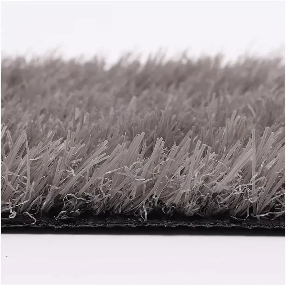 Customizable Outdoor Drainage Hole Turf Mat, Realistic Artificial Grass Carpet, 39x157IN, Light Gray