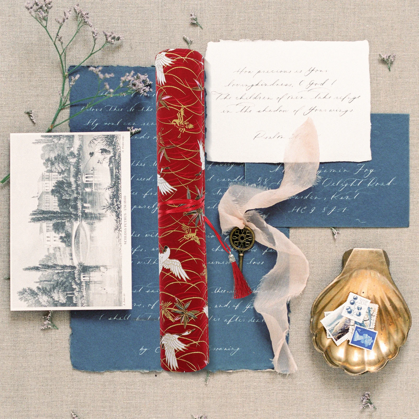 

Safe Durable Bamboo Pen Roll Up Case for Art Students to Place Paintbrushes and Drawing Pencils Pencil Roll Fountain Pen Case