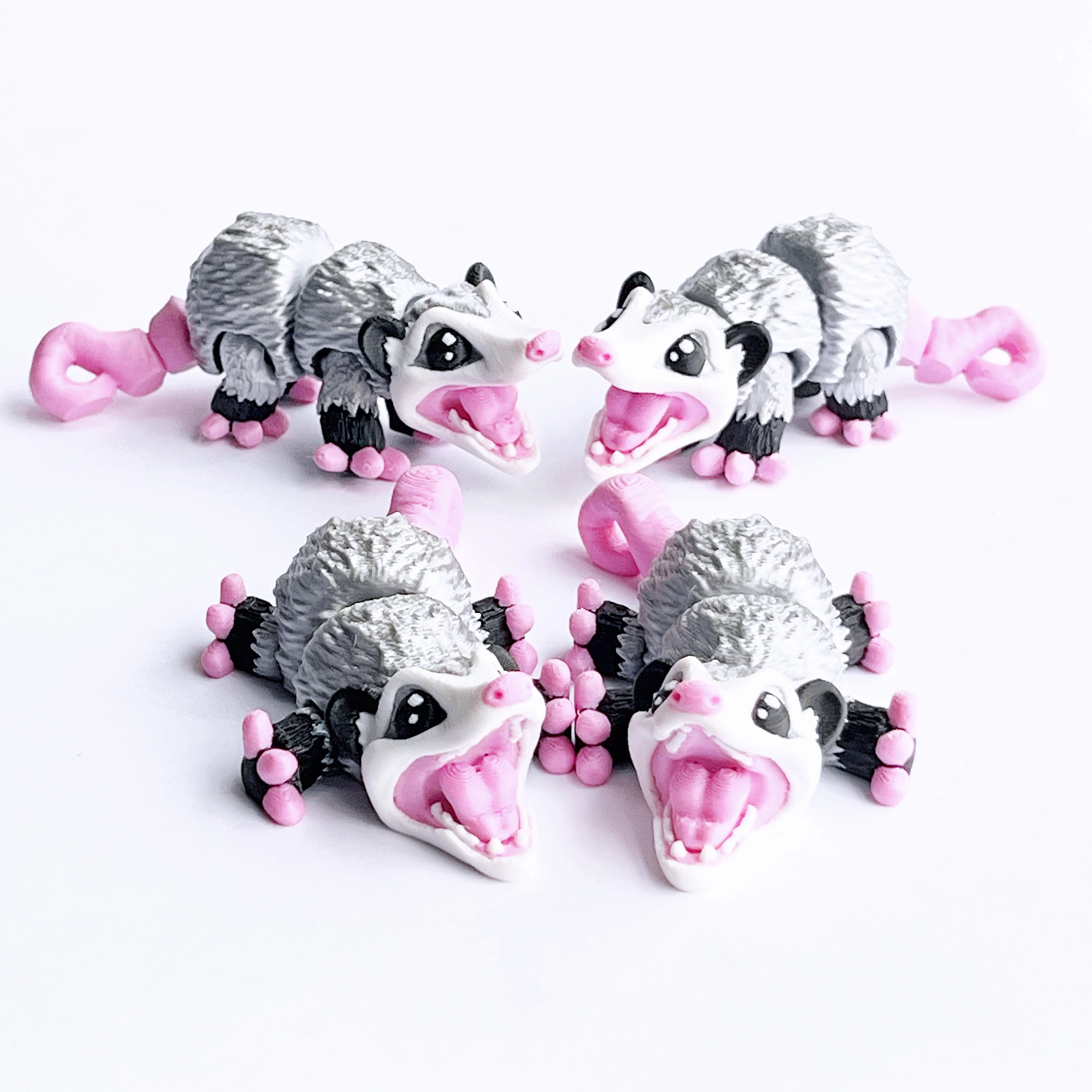 1/2PCS-3D Printed Silver Possum Figurine Indoor Outdoor Desktop Decoration Christmas New Year Gift Birthday Wedding Party Favor