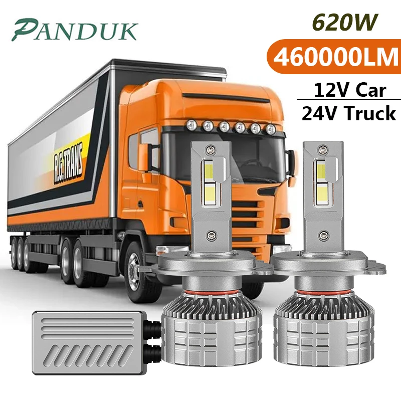 

PANDUK H7 LED Canbus Bulbs H4 LED Headlight 620W 460000LM H11 HB4 9006 HB3 9005 Auto Moto 12V Car 7750 CHIP 24v For Truck