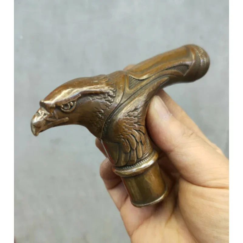 Victorian Old Bronze Hand Carved Eagle Statue Antique Cane Walking Stick Head