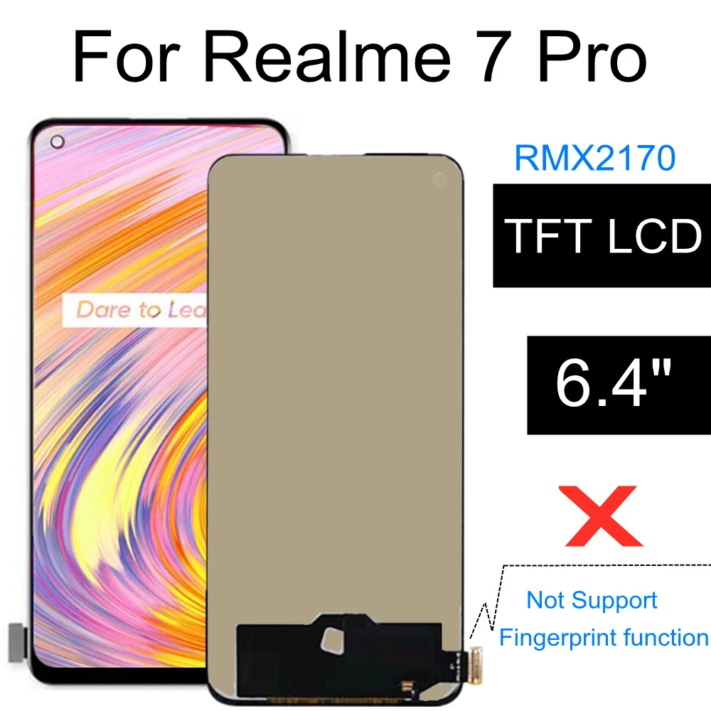 6.40  TFT LCD For Realme 7 Pro 7Pro RMX2170 LCD Display Touch Screen Digitizer Assembly Replacement