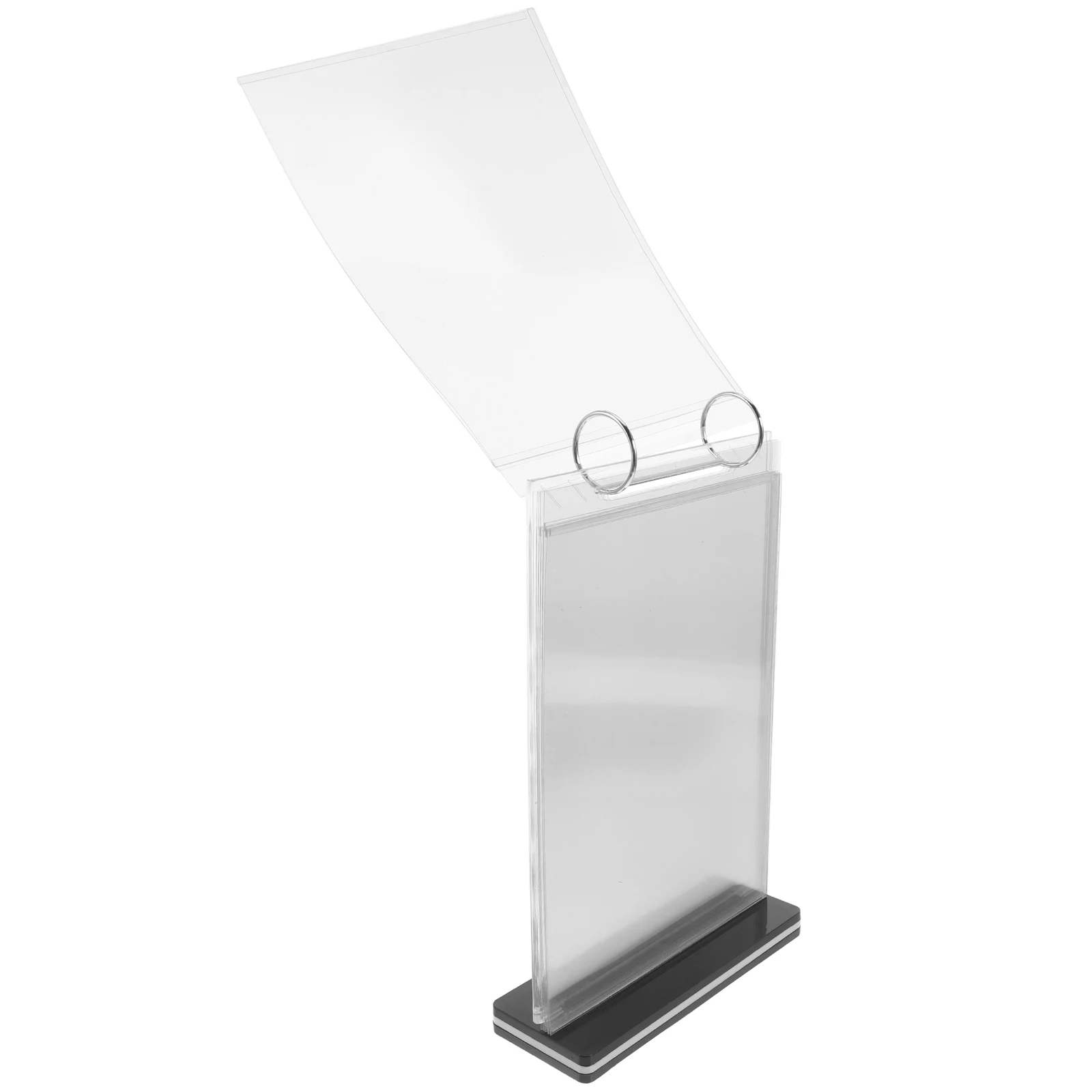 

A5 6 Pages Acrylic Flip Display Stand Clear Menu Sign Holder Table Top Catalog Shelf Photo Frame Kitchen Bar Supplies