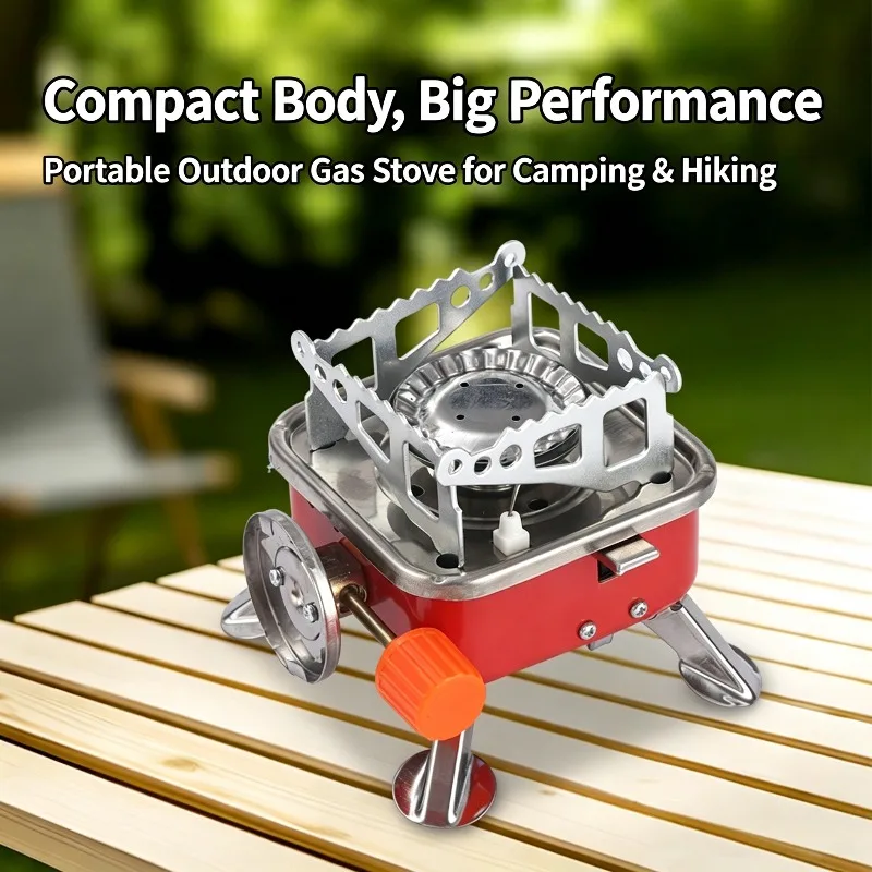 Mini Portable Folding Square BBQ Stove Outdoor Camping Windproof Cassette Gas Stove