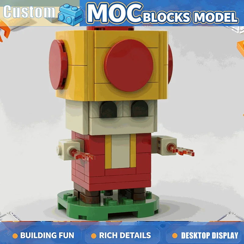 125 PCS Game Character Figure Model Building Blocks Set Cute Mushroom Hero Toy DIY Assembly Educational Creative Popular Gifts