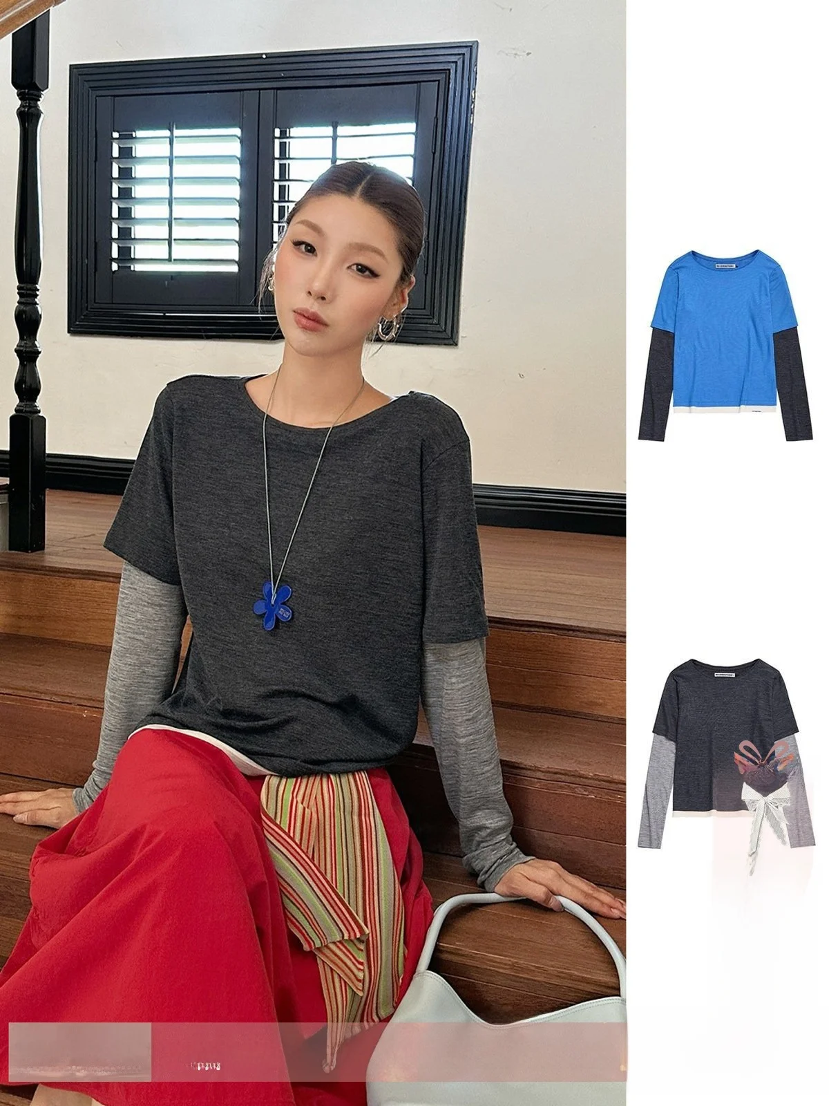 

Brand Knitted Base Layer T-irt NO DIRECTION Casual Sle Long Sve round Ne Wool Blend Comfortable Breathable