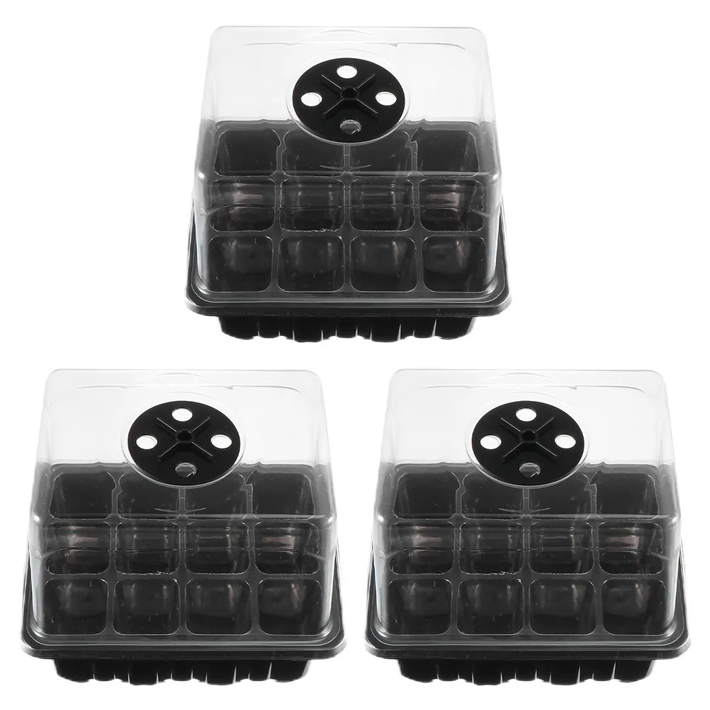 

3pcs Seedling Tray Plastic Germination Container Reusable Starter Growing Tray For Garden Vegetable Indoor Greenhouse Planting