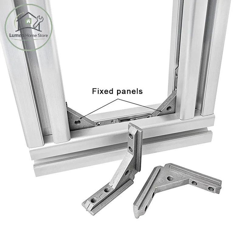 2/4Pcs Angle Slot Connector 2020 3030 4040 Aluminum Profile Corner Code Panel Mounting Fixing Hardware Door Frame Fastener