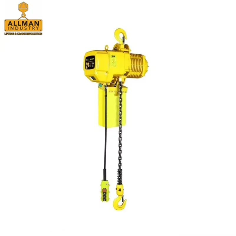 ALLMAN CE Provided 2T 220V Trolley Type Hook Type Electric Chain Hoist for Material Lifting