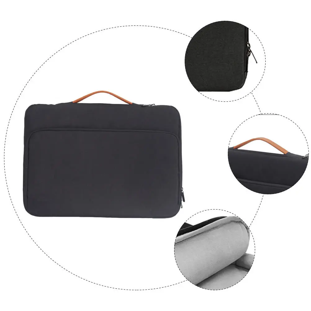1 قطعة حقيبة كمبيوتر محمول للأعمال مقاومة للماء حقيبة محمولة خفيفة الوزن لأجهزة الكمبيوتر المحمول والكمبيوتر المحمول وحقيبة تخزين المستندات باللون الأسود