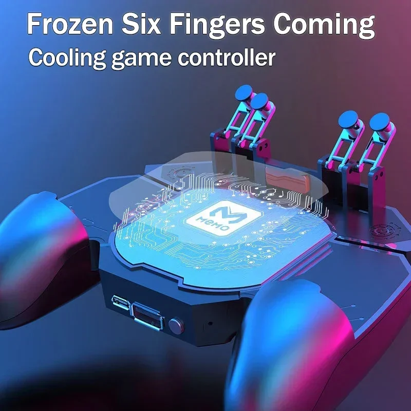 MEMO DL88 Mobile Phone Cooler Fan Game Controller Grip For 6 Finger Trigger Joystick Gamepad Semiconductor Radiator For IOS PUBG