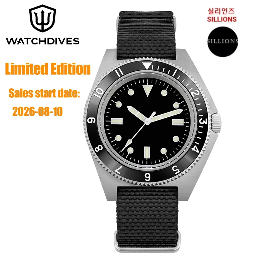 Watchdives WD1972 限定版腕時計 VH31 スイープセコンド クォーツムーブメント サファイア BGW9 夜光防水腕時計 メンズ用