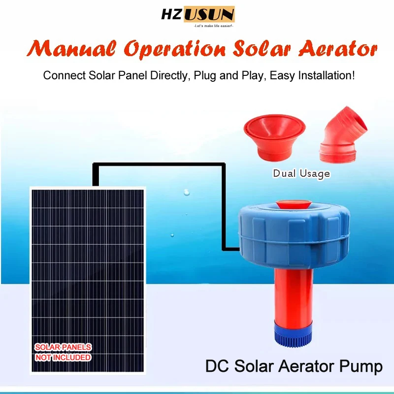 

1HP DC 48V Solar Powered DC Brushless Motor Floating Aerator Pump for Aquaculture Portable 80MM Caliber Fish Pond Aerator Pump