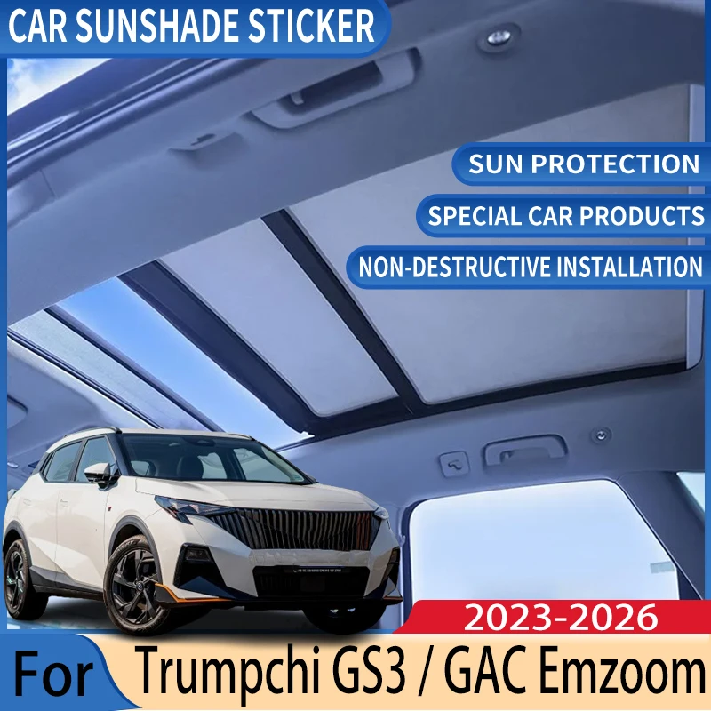 

For GAC Emzoom 2024 Accessories Trumpchi GS3 2023-2026 Car Electrostatic Adsorption Sunroof Sunshade Skylight Car Accessories