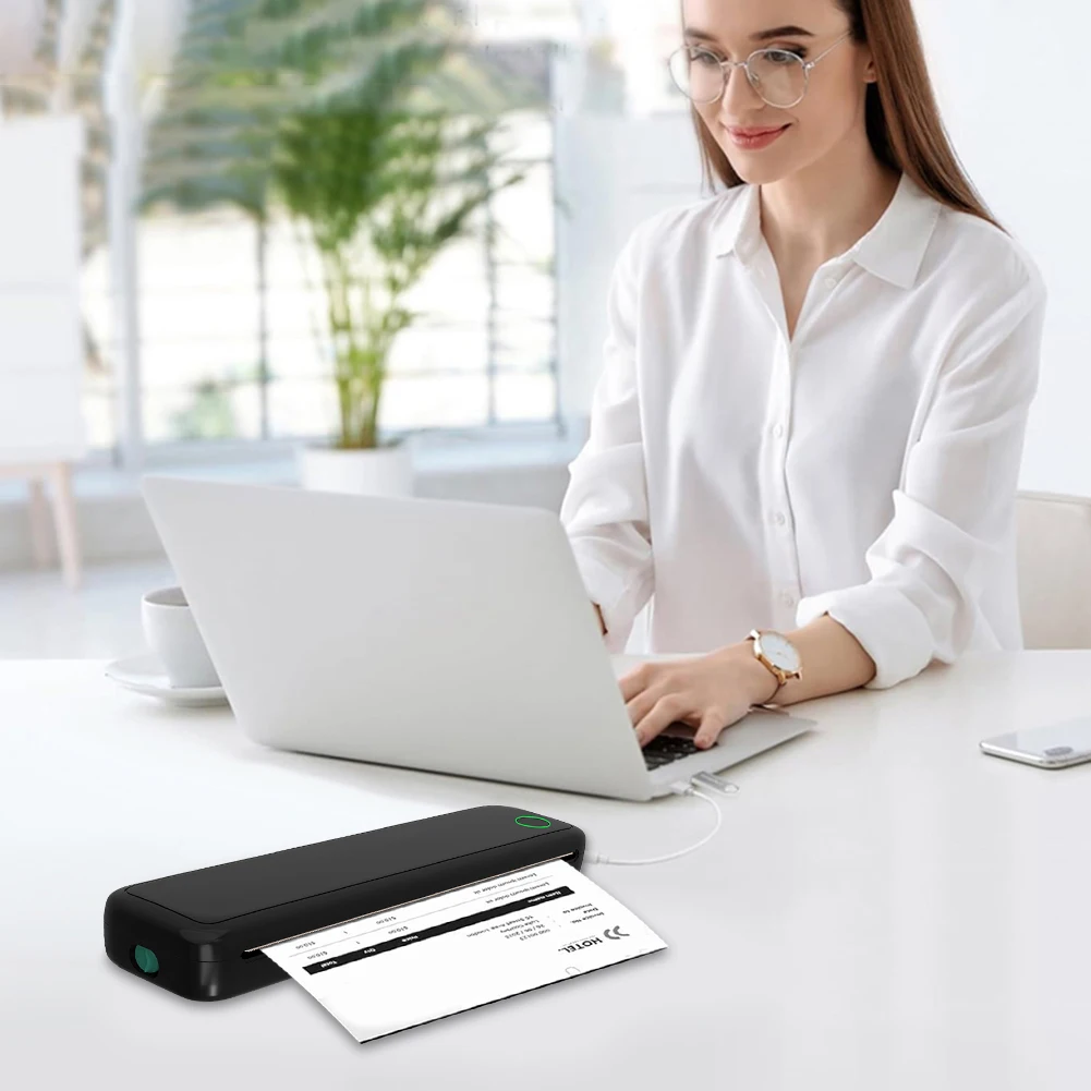 A4 Portable Thermal Printer Inkless Bluetooth-Compatible Wireless Mobile Travel Printer with Printing Paper Min A4 Label Maker