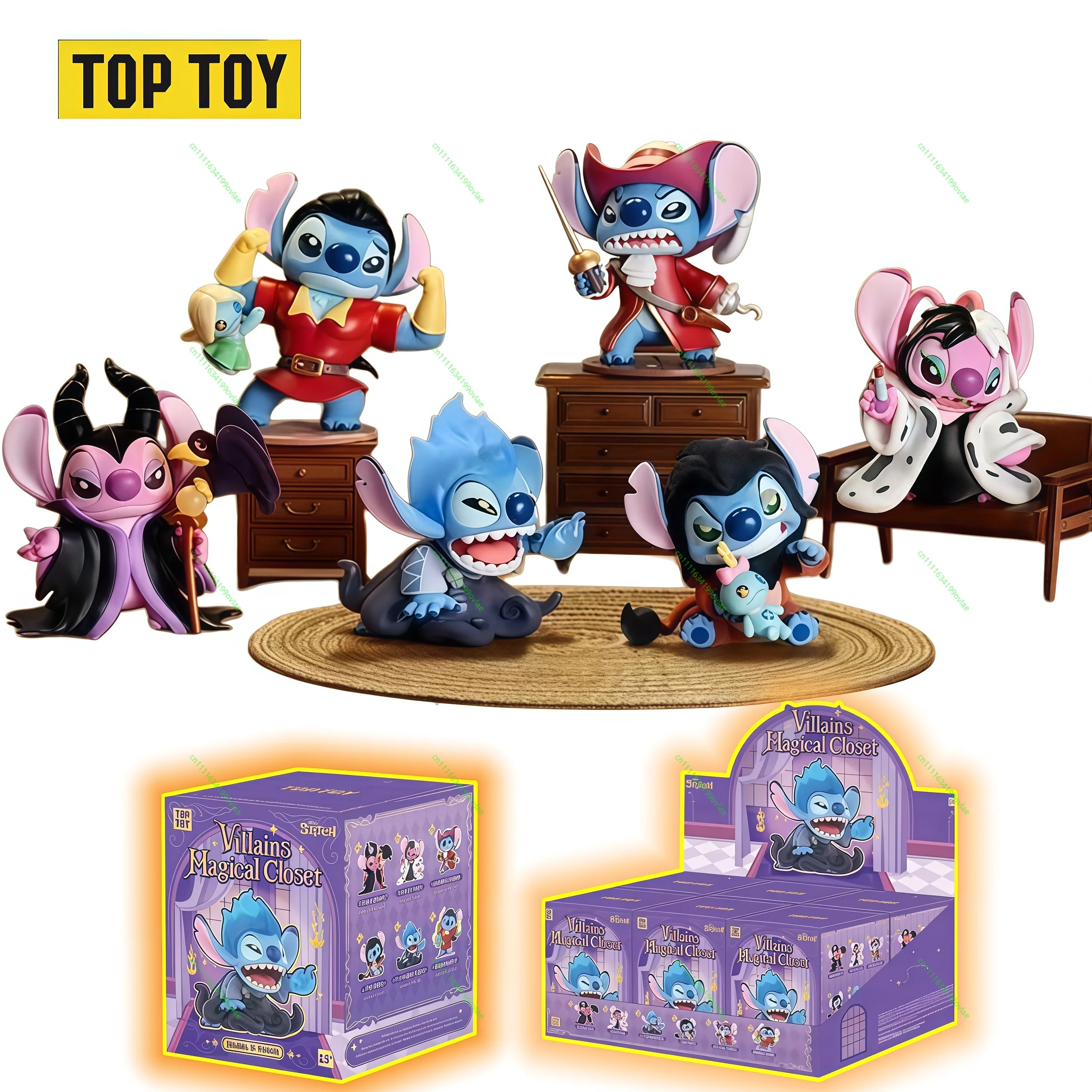 Original TOPTOY Stitch Villains Magical Closet Dainty Blind Box Komplettset Figuren Desktop Anime Hobby Sammlerstück Ausstellungsstück Spielzeug Geschenk