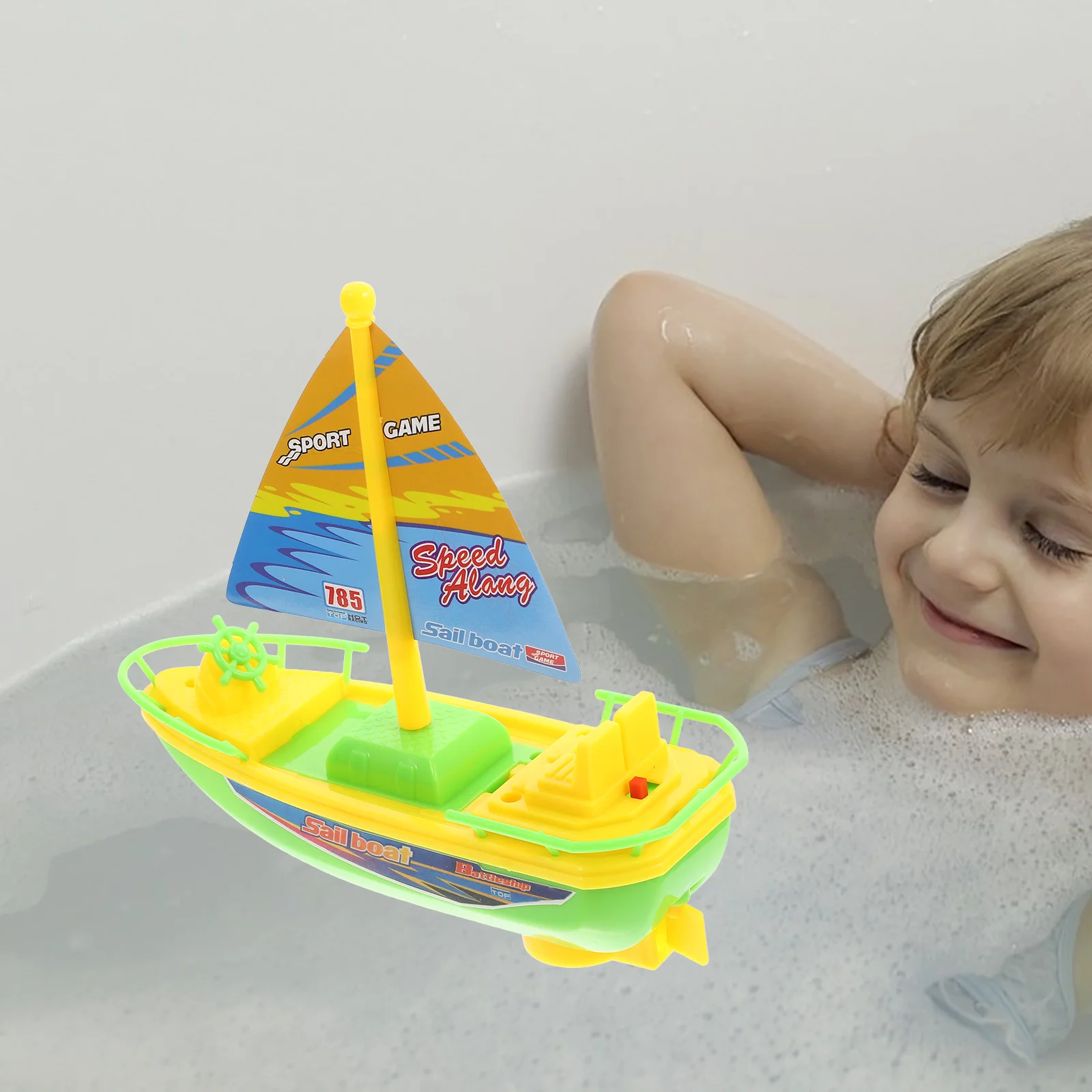 Bath Speed Boat Toy Toys for Toddlers Age 2-4 Children Water Cartoon Electric Shower Plaything Baby Plastic Bathing Kids Small