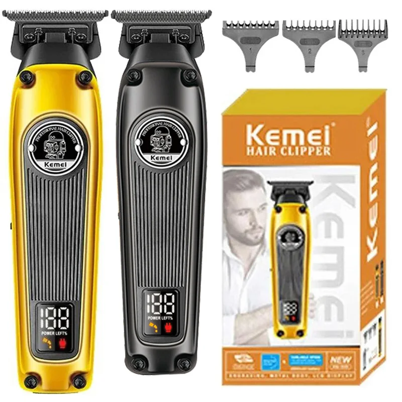 Kemei Barber Electric Hair Trimmer Professional Rechargeable Mustache Beard Hair Clipper For Men Precision Hair Cutting Machine