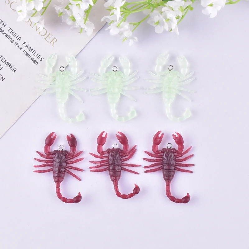 10 Uds. De dijes de resina de animales de tendencia de moda de escorpión para pendientes, llavero, decoración DIY, accesorios de joyería de moda