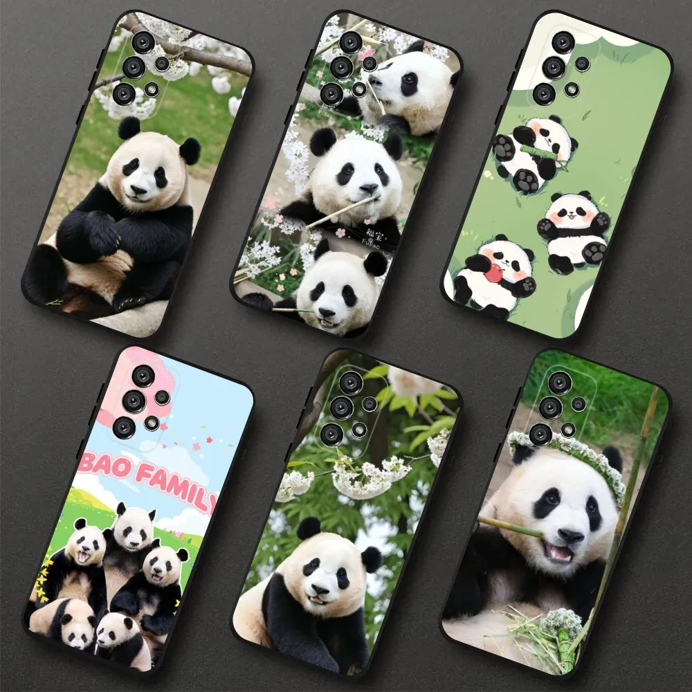 fubao panda Phone Case For Samsung Galaxy A20,A21s,A22,A31,A32,A52,A53,A72,73,A80,A91 Soft Black Cover