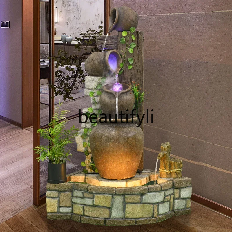 

A26 Imitation pottery pot flowing water ornament courtyard landscaping indoor decoration rockery fountain outdoor fish pond