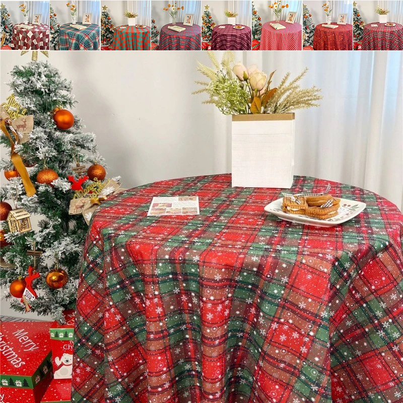 

2025 New Christmas Table Cloth Snowflake Printed Holiday Party Soft Durable Dessert Table Decor Xmas Dining Banquet Mesa Comedor