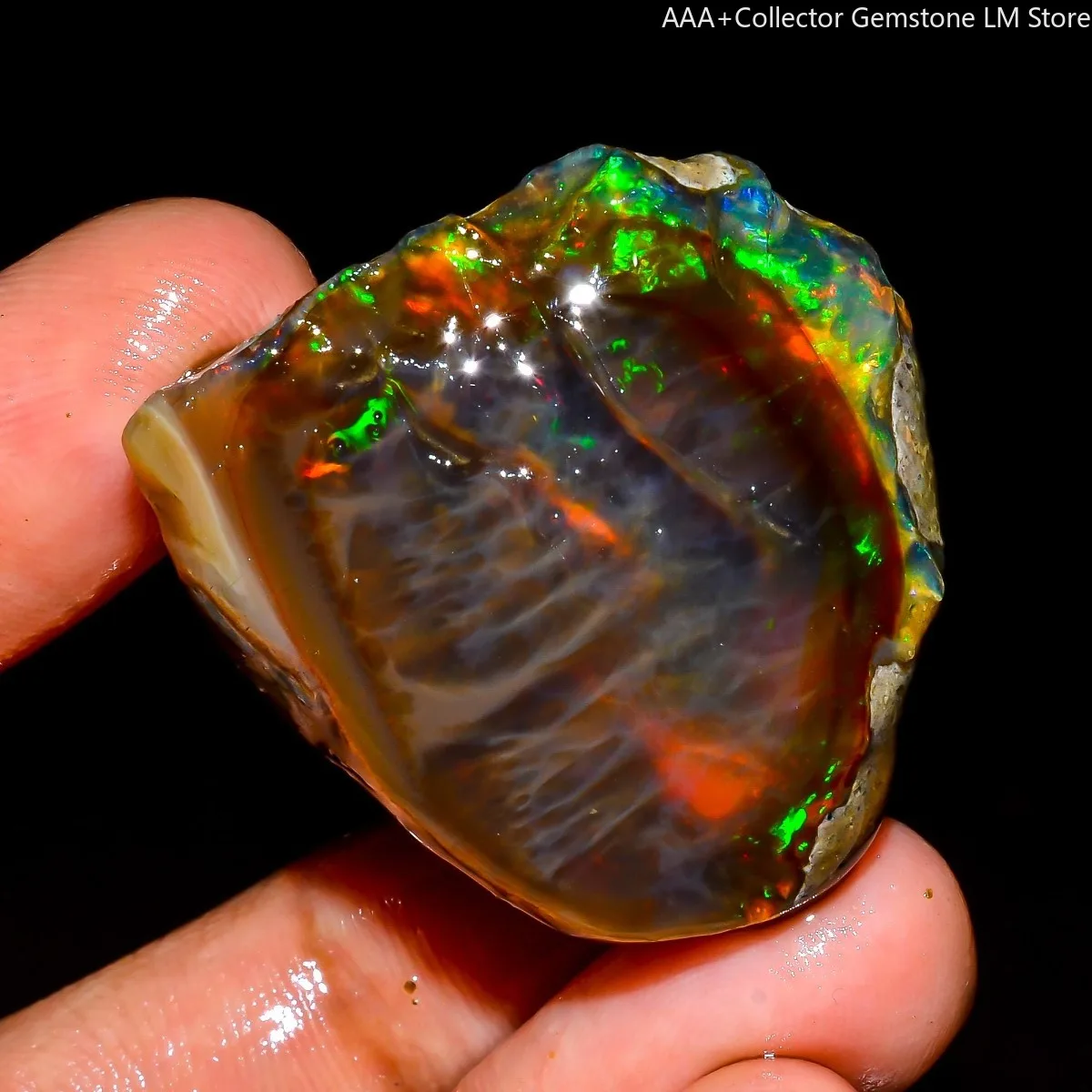25-80CT Natural Ethiopian Welo Opal Rough Fire Opal Loose Gemstone Pendant Stone Randomly Selected One