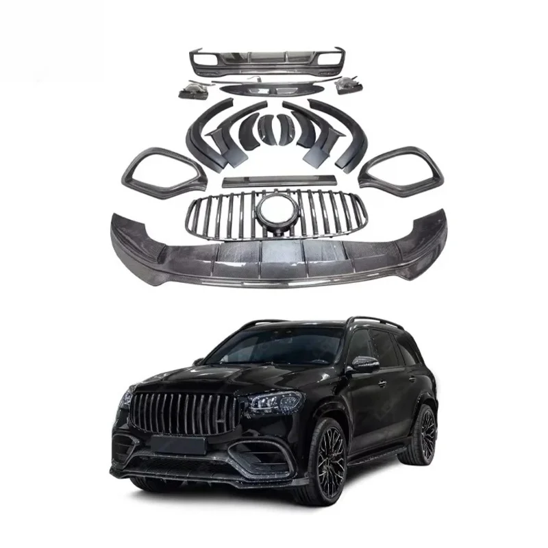 Applicable to ForMercedesBenz GLS-Class GLS63 modified front lip rear diffuser grille roof spoiler full set of LD style body kit