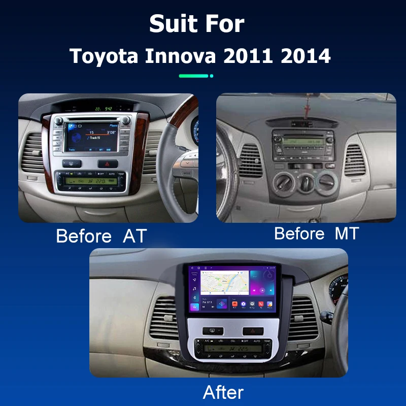 9'' Android 12.0 Car Radio for Toyota Innova 2011 2014 GPS Navigation Multimedia Player Carplay Stereo Head Unit