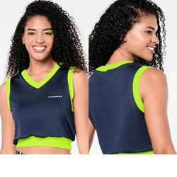 ABCDE Dance Sports Fitness 2024 Four Seasons New White navy blue Short Vest Women's Cotton