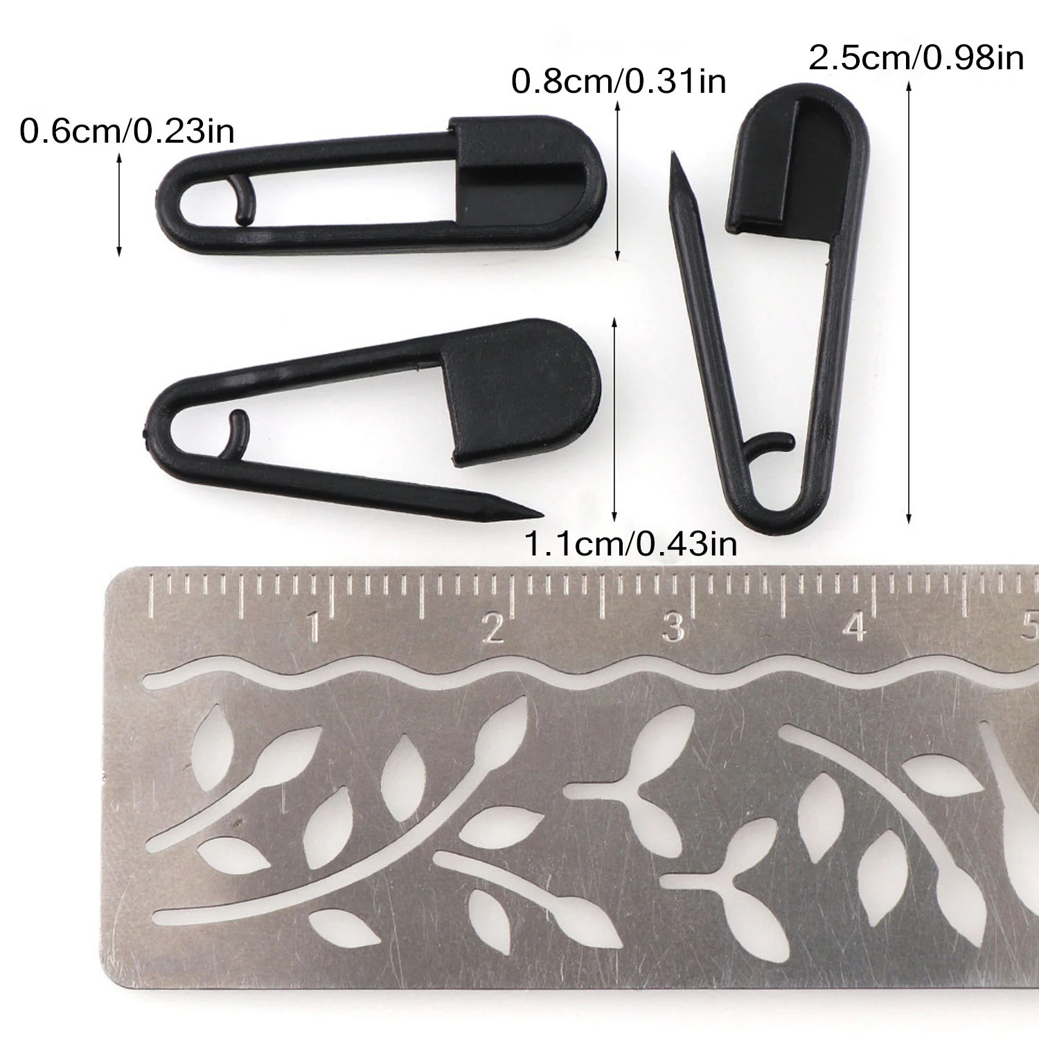 100pcs Plastic Pins Black and White Two-color Handmade Small Pins Children's Clothing Label Safety Pins DIY Clothing Sewing Supp
