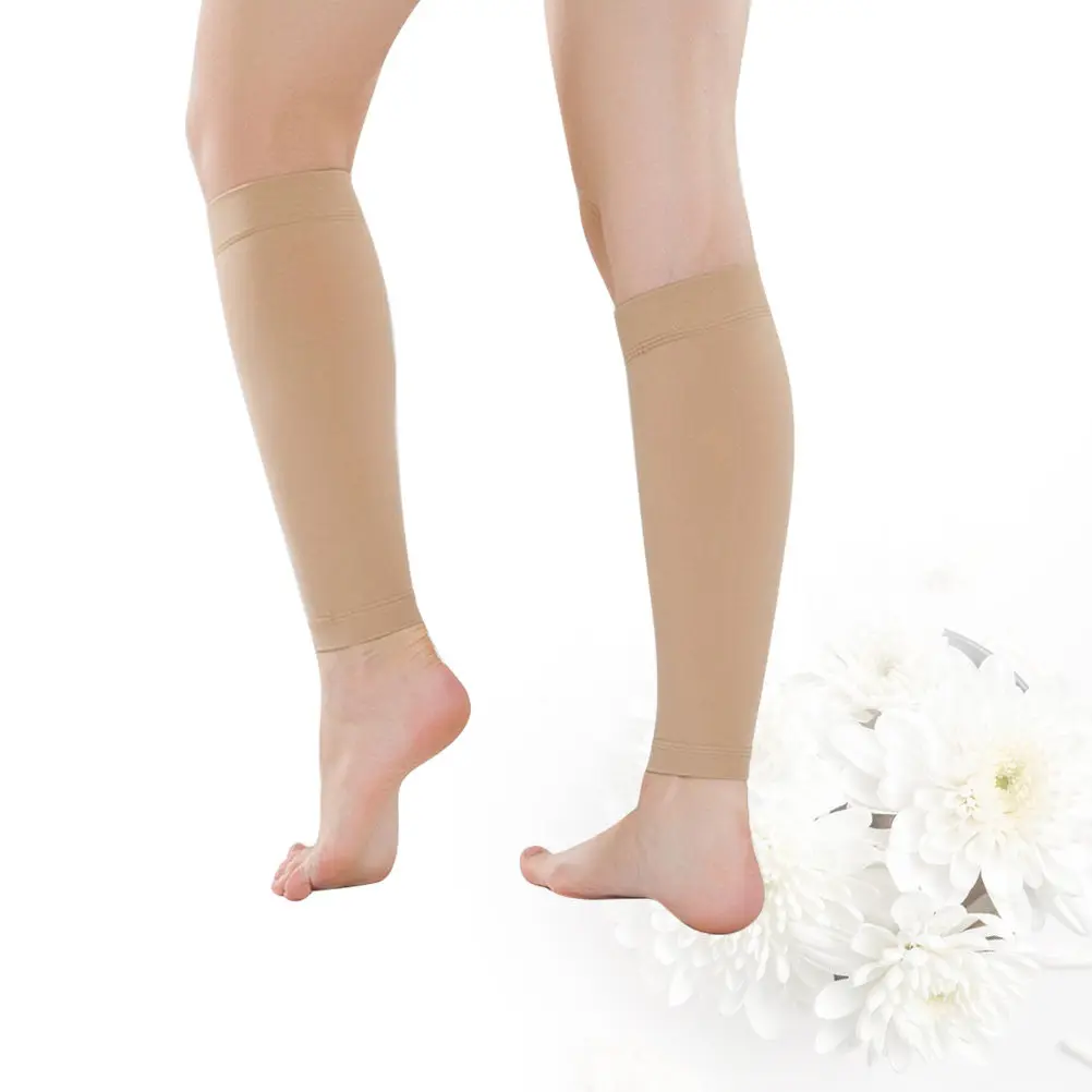 

1Pair Compression Socks Breathable Elastic Spandex Mid-Tube Skin Color Xxl Reduce Muscle Fatigue Swelling Sports Socks