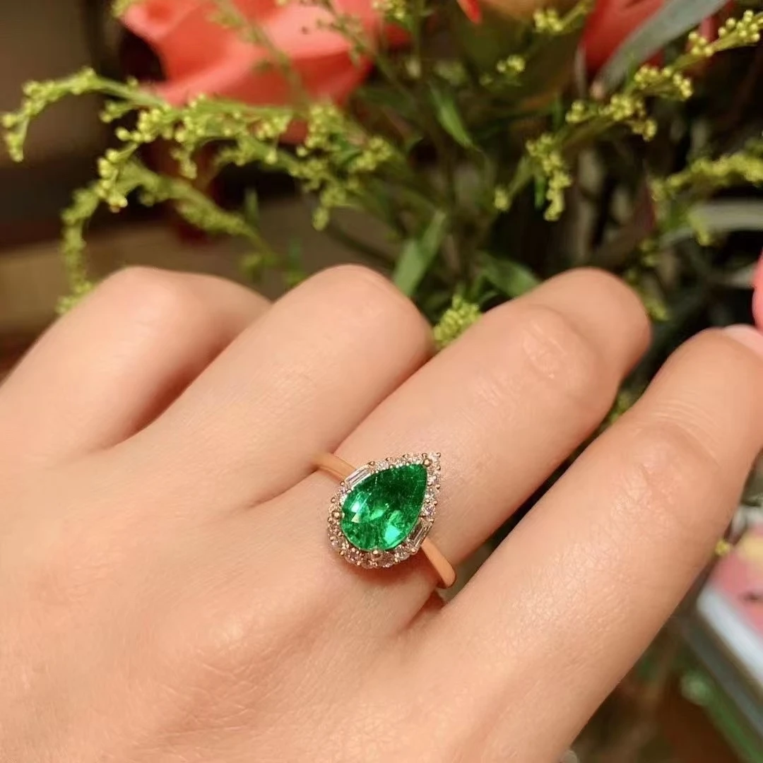 KJJEAXCMY Fine Jewelry High Clarity Natural excellent Colombian Emerald Women's Ring S925 Silver Electroplating Process Inlaid