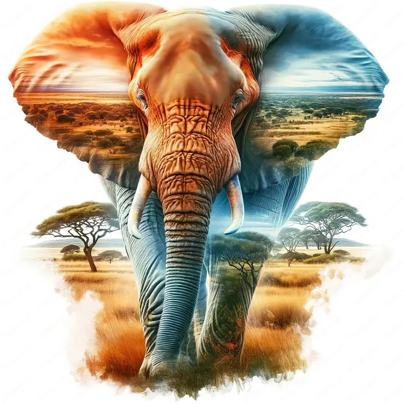 T2099#Ethereal Elephant Self-Adhesive Toilet Stickers,Wall Decal Removable, Reusable Vinyl Car Sticker for Toilet Lid