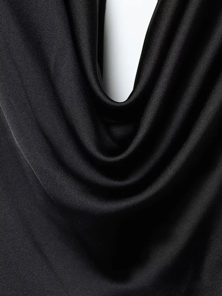 NLZGMSJ Chic Elegant Satin Women Party Dresses for Women V Neck Tied Short Dress Fashion New Backless Sexy Dress