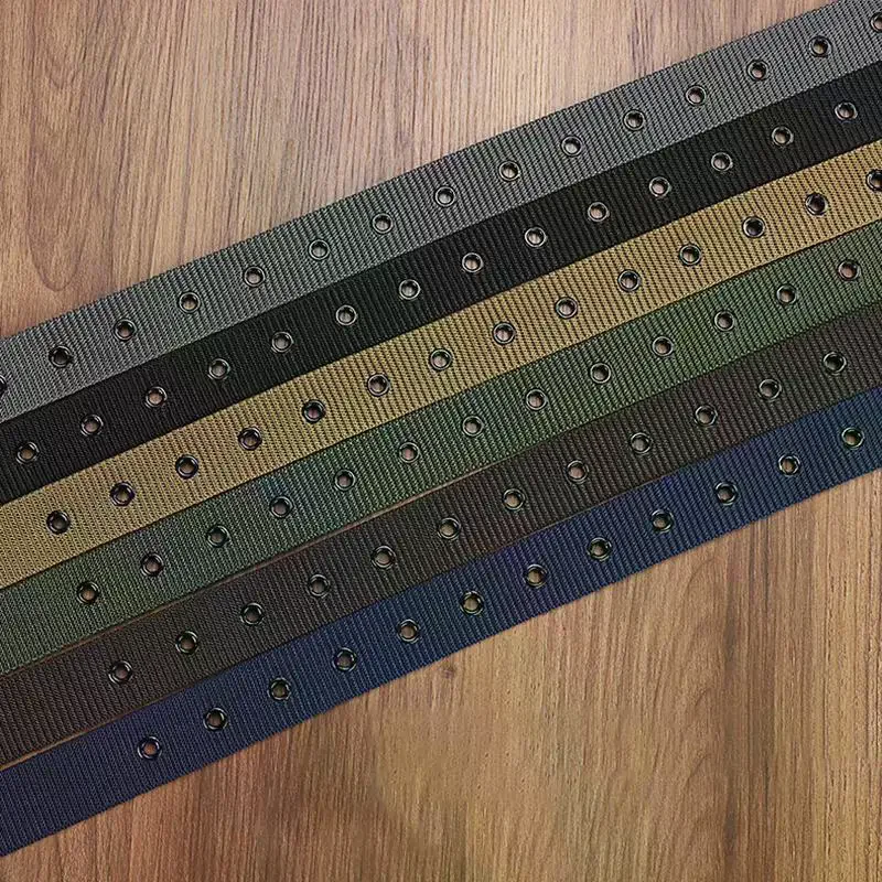 Belt Men's Porous Canvas Pin Buckle Leather Belt Outdoor Sports Belt Women's Trendy Eyelet Belt With Jeans Belt For Men Women