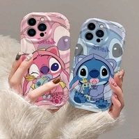 For Samsung Galaxy A10 A20 A30 A50 A12 A32 A52 A72 A51 A71 A11 A21s A02 A03 Cute Pacifier Stitch Wave Case