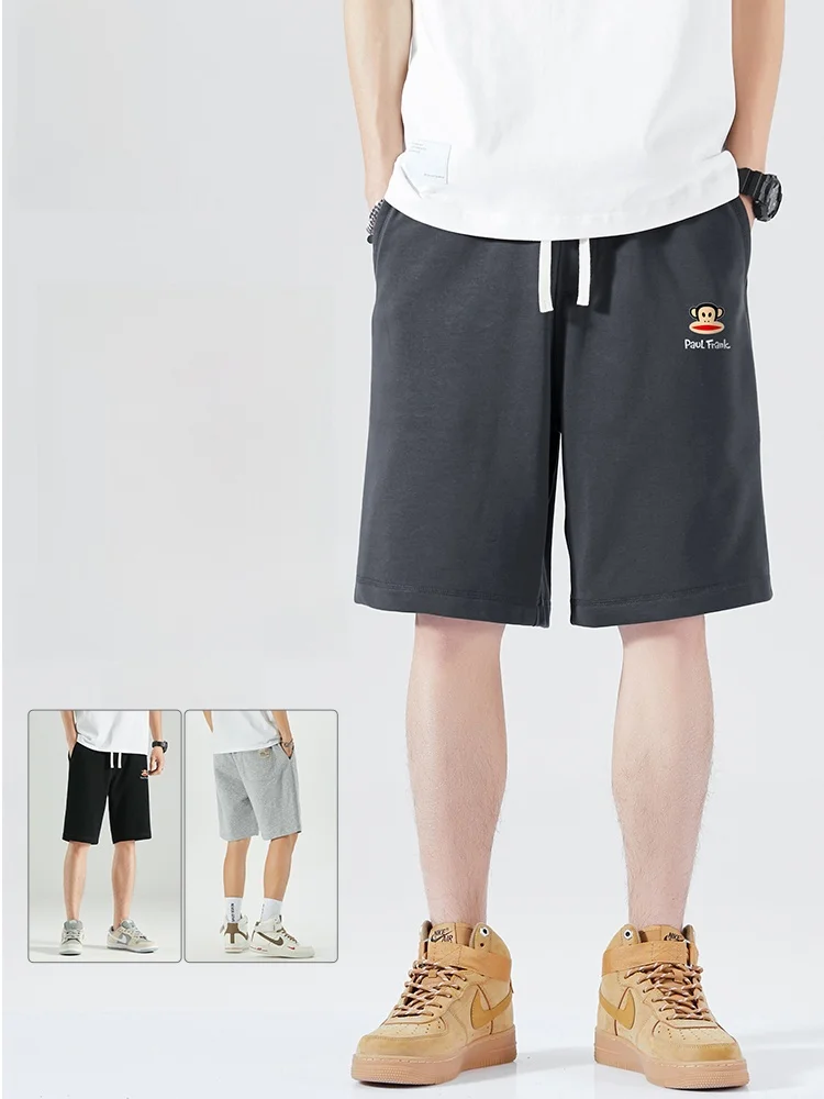 

Летние тонкие свободные спортивные повседневные шорты Paul Frank для мужчин, прямые брюки-капри из дышащего хлопка для активного отдыха