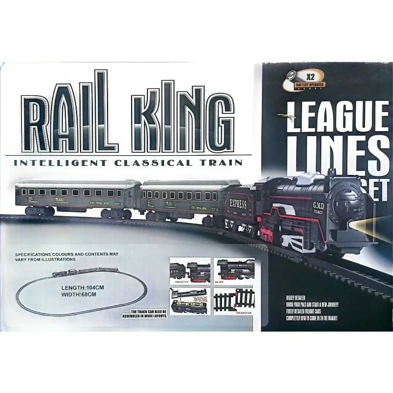 DIY Classical Rail Freight Electric Train Toys Christmas Track Set Model Kids Holiday Gifts