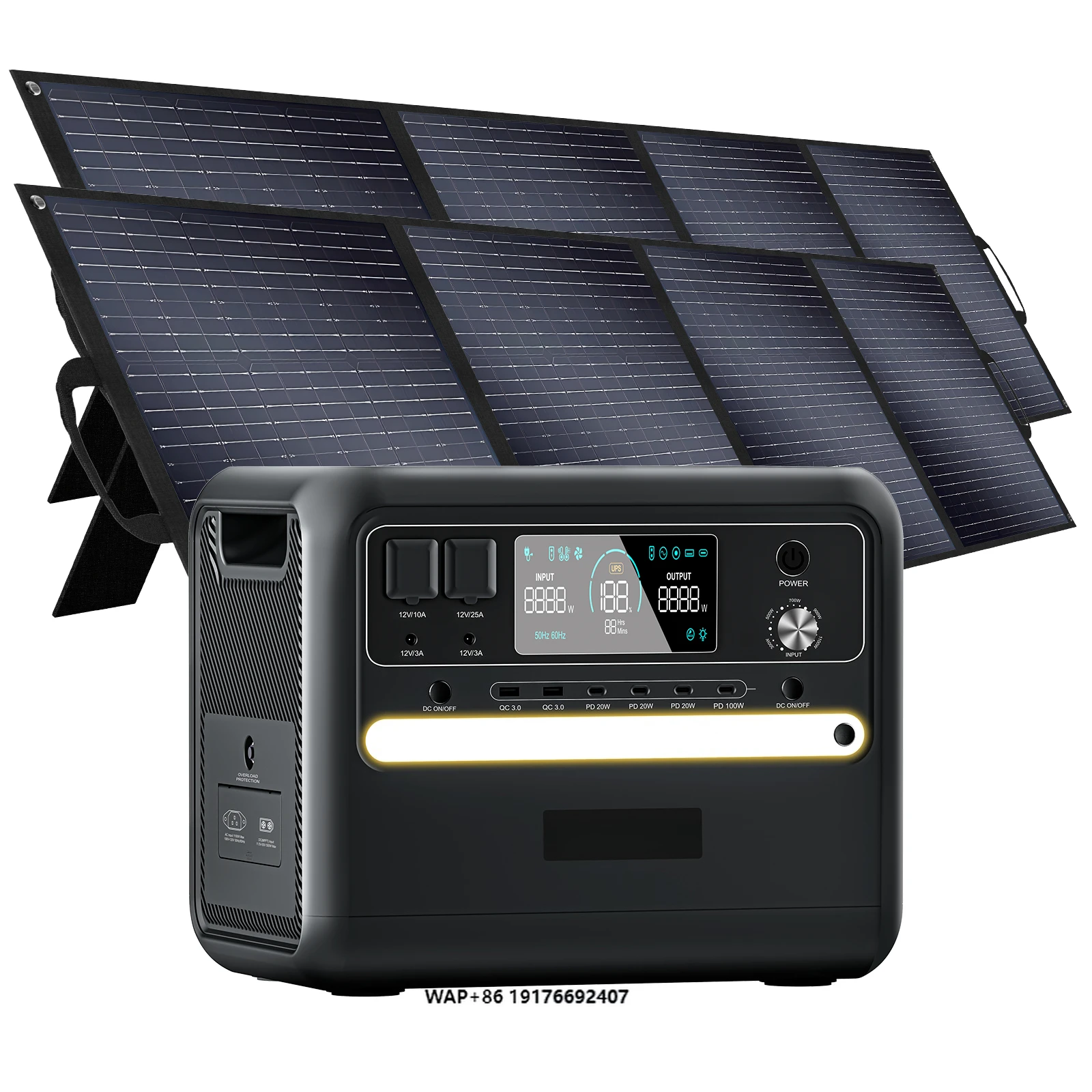 

2000W Off Grid Solar Generator UPS Solar All in One Portable Power Station Emergency Power Backup Solar Power Battery
