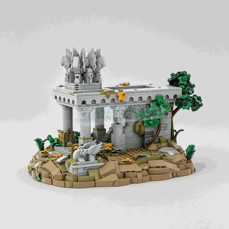 NEW 1621Pcs Summit Of Amon Hen Fantasy Architecture MOC Brick Model Custom Puzzle DIY Assembly Creative Building Blocks Toy Gift