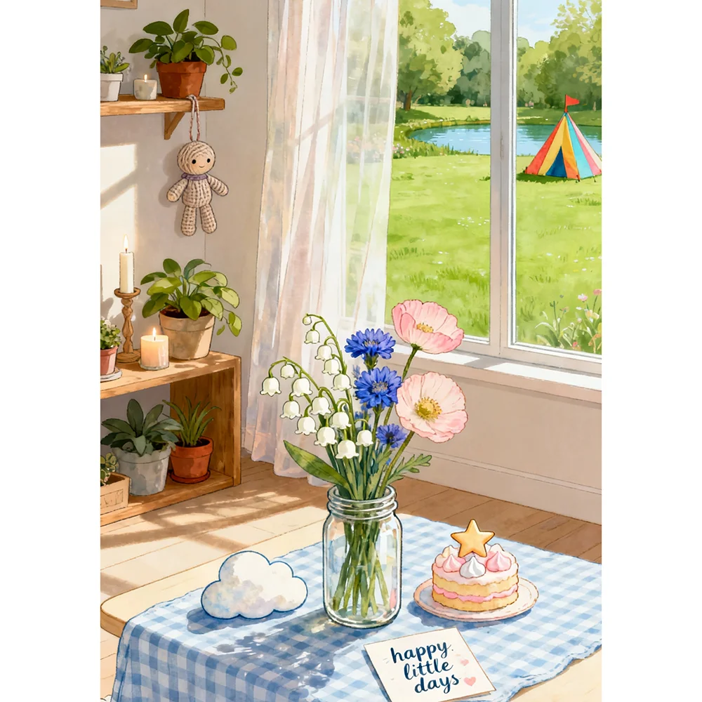 

5D DIY Full Drill Resin Diamond Painting Happy Little Days Floral Still Life, Extra AB FD Fairy Dust Special Drill, Lily of the