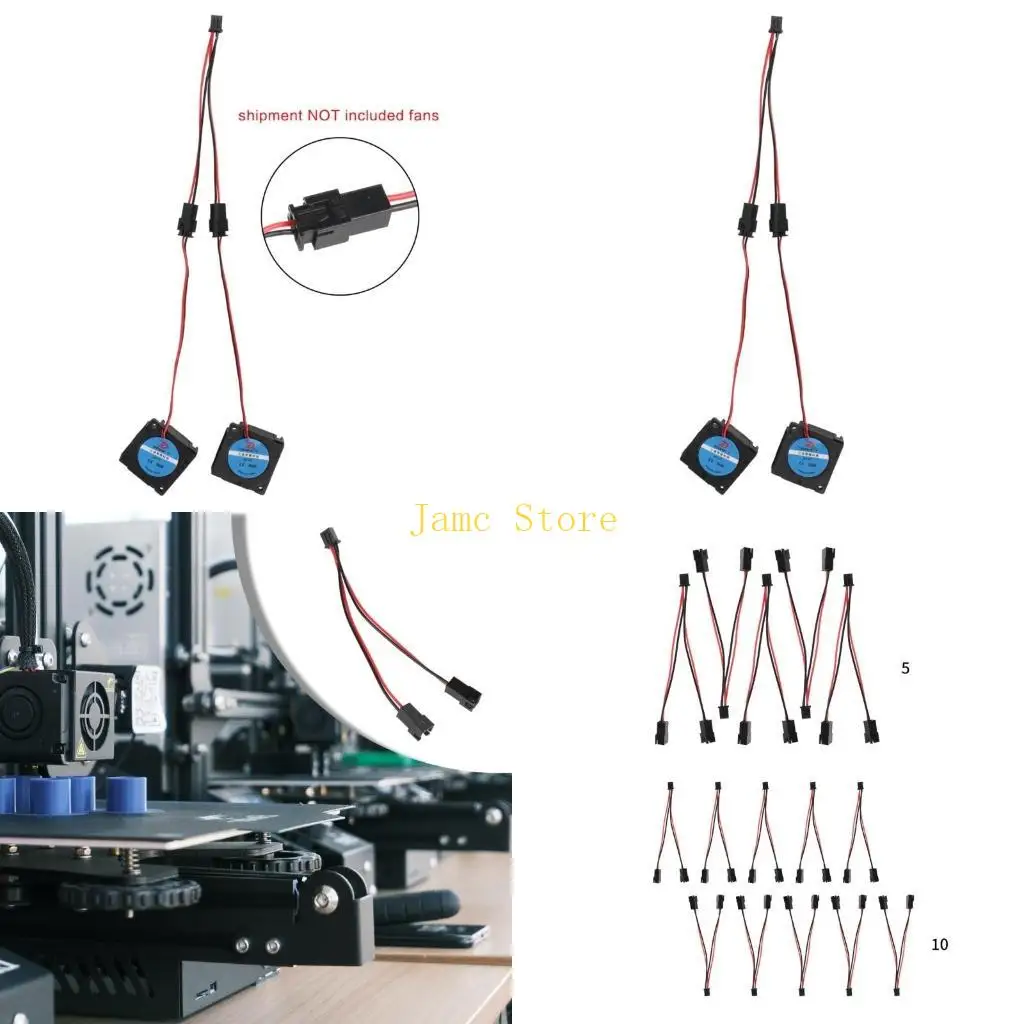 

LX0B 5/10 шт. детали 3D-принтера охлаждающий вентилятор удлинительный кабель провод 2pin Xh2.54