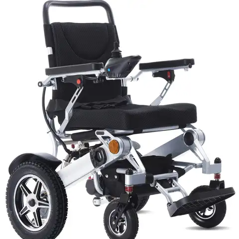 Adult foldable electric wheelchair All-terrain electric wheelchair Powerful 500W dual battery electric wheelchair