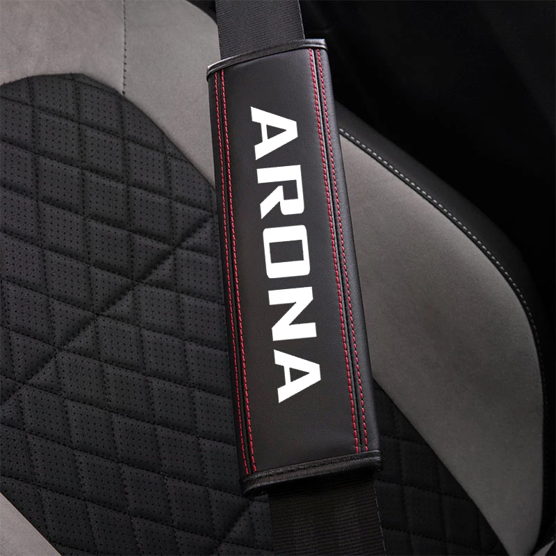 1pcs Car Seat Belt Cover Shoulder Strap Pad Auto Accessories  for Seat Arona Logo 2023  Auto Interior Decor Accessory