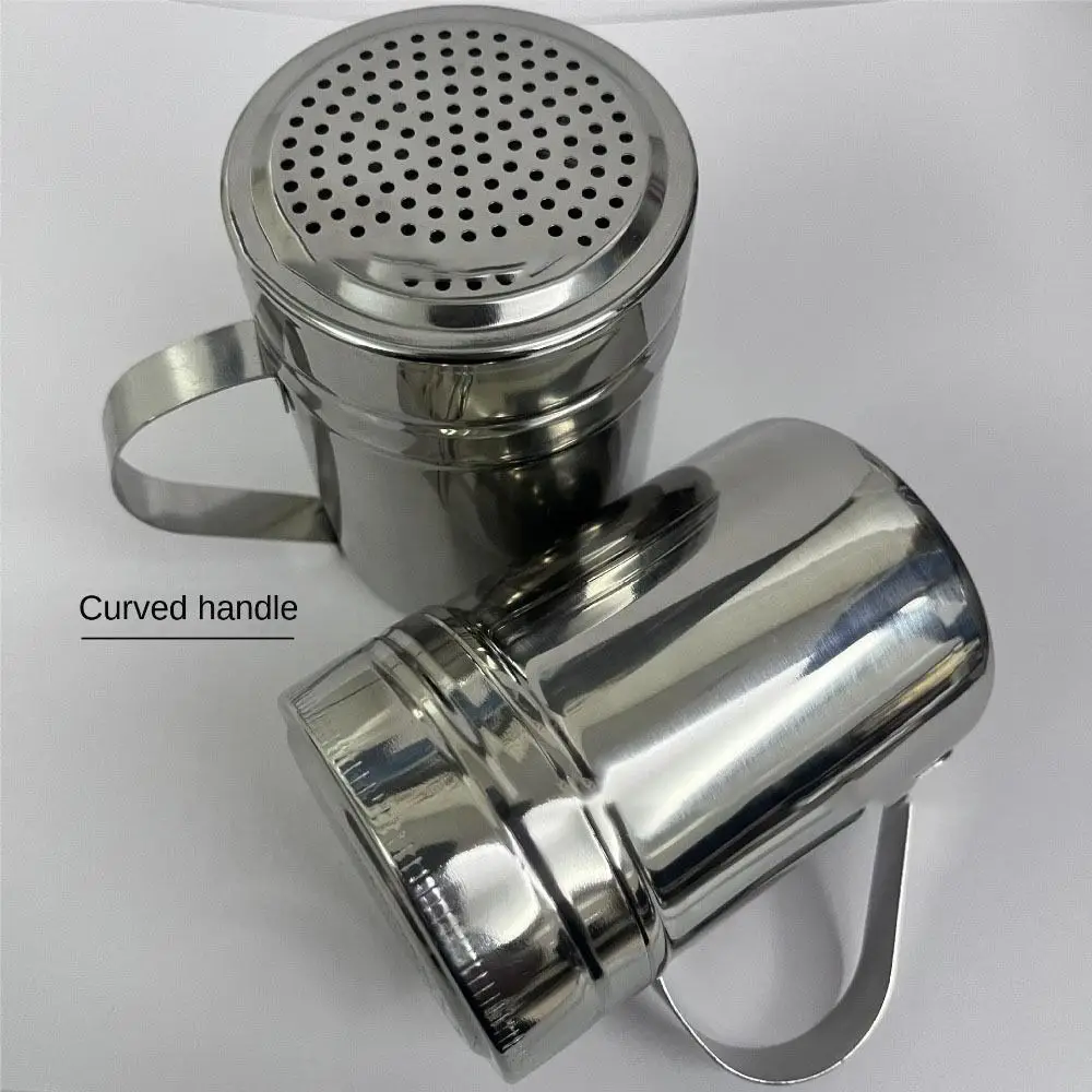 Stainless Steel Barbecue Seasoning Bottle Large Dense Hole Powder Sieve Salt Shaker with Handle Seasoning Storage Container