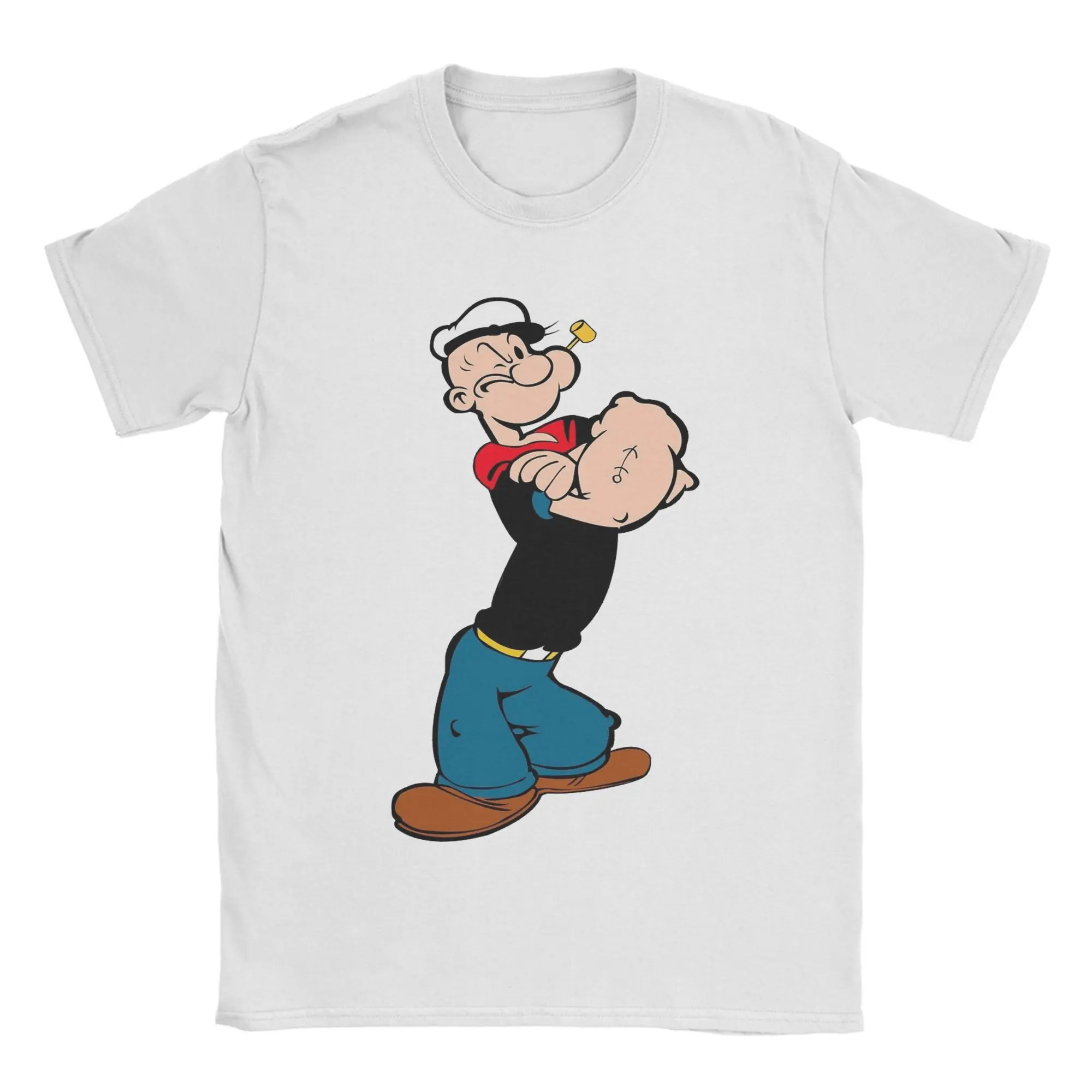 تي شيرت رجالي Popeyed كاجوال من القطن الخالص بأكمام قصيرة تي شيرت برقبة دائرية فكرة هدية #1